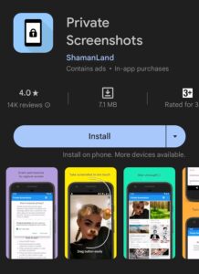 Private screenshot- snap saver app